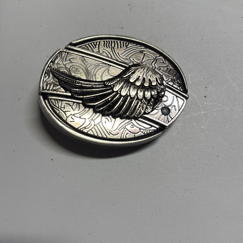 Angel wing Guardian Belt Buckle pewter NWOT